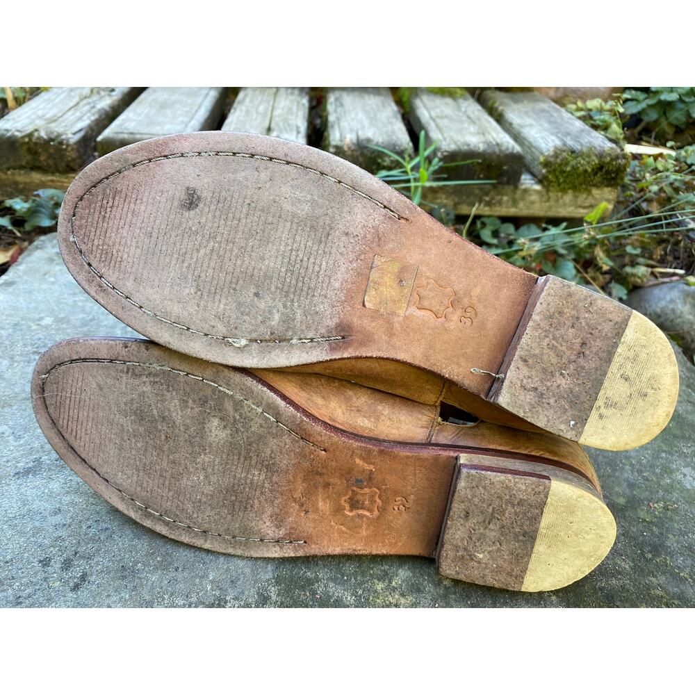 Free People Women's Size 39 US 8.5 US Brown Leather Ankle Straps Booties * - Picture 9 of 13